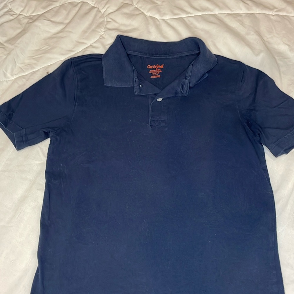 Cat & Jack School Uniform Navy Polo, L (12/14).  Good condition